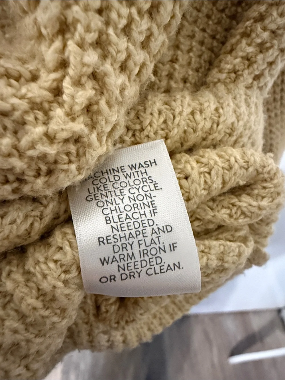 J. Jill Long Sleeve Turtle Neck Waffle Knit Sweater Beige LP Neutral Fall Warm